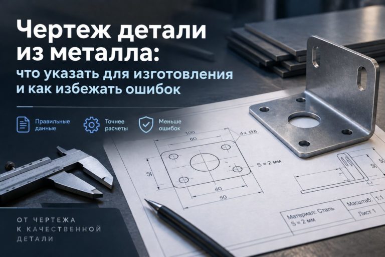 Чертеж детали из металл
